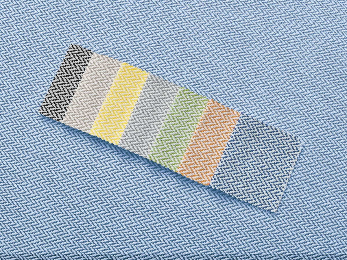 Canapé d'angle fixe EVEREST tissu chiné - Orange - Angle droit - 10 coussins