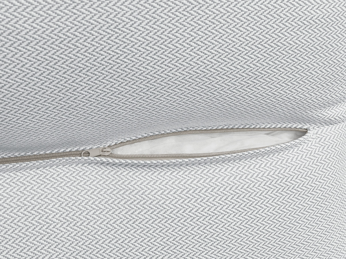 Canapé d'angle fixe EVEREST tissu chiné - Orange - Angle droit - 10 coussins