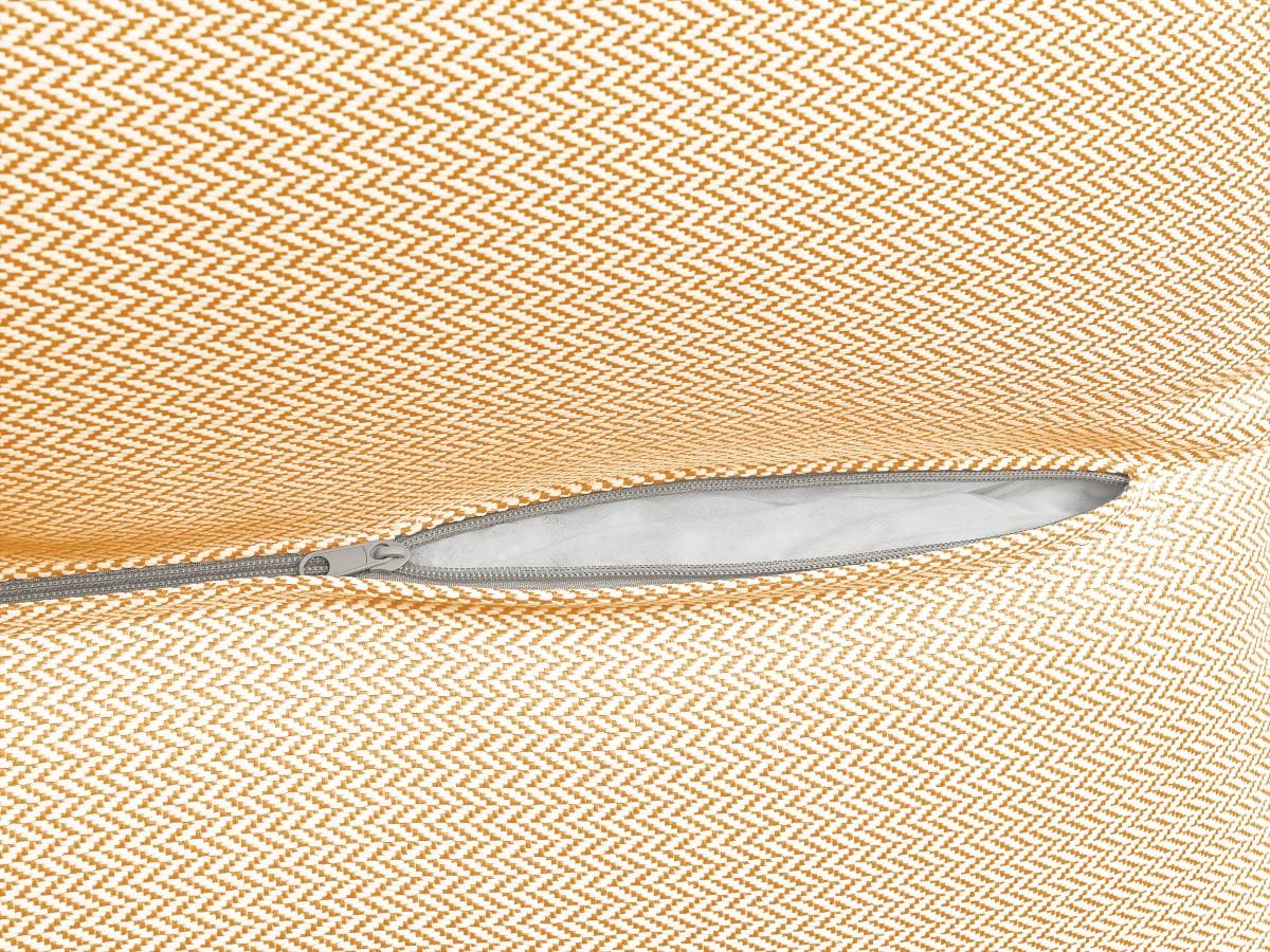Canapé d'angle fixe EVEREST tissu chiné - Orange - Angle droit - 10 coussins