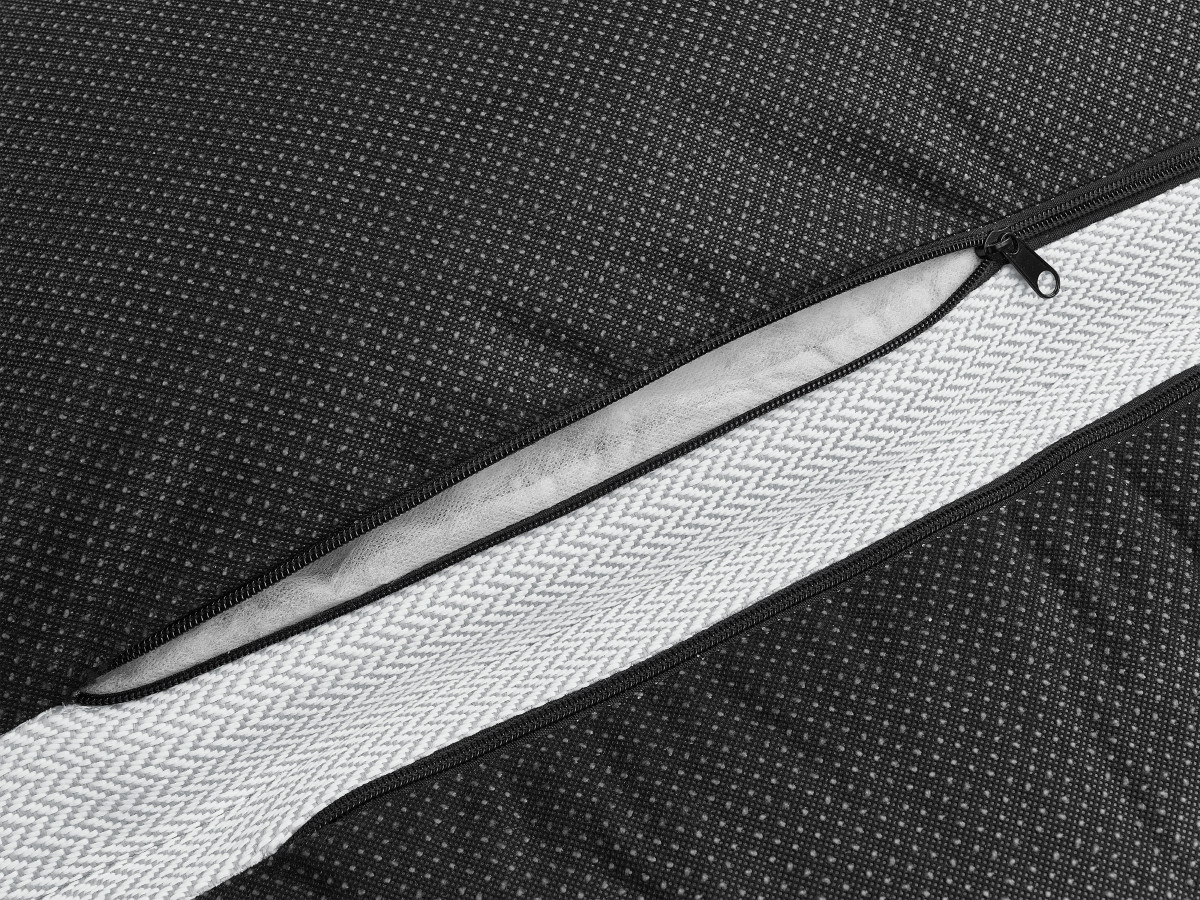 Canapé d'angle fixe EVEREST tissu chiné - Orange - Angle droit - 10 coussins