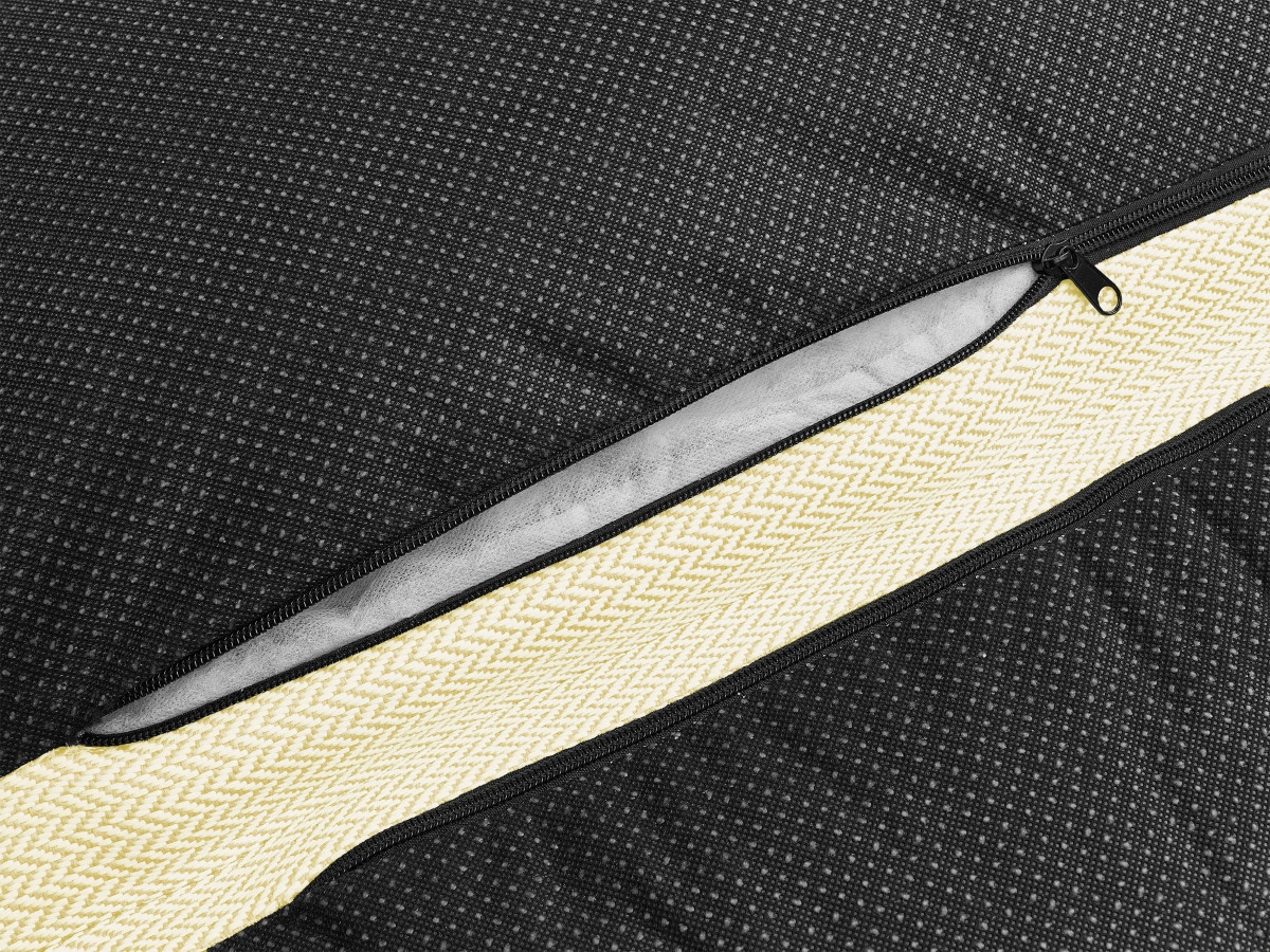Canapé d'angle fixe EVEREST tissu chiné - Orange - Angle droit - 10 coussins