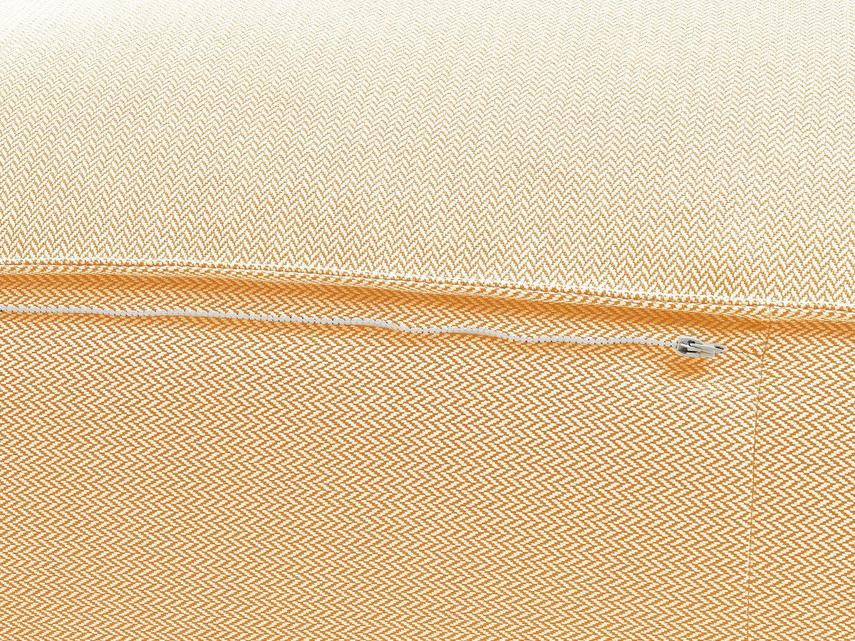 Canapé d'angle fixe EVEREST tissu chiné - Orange - Angle droit - 10 coussins