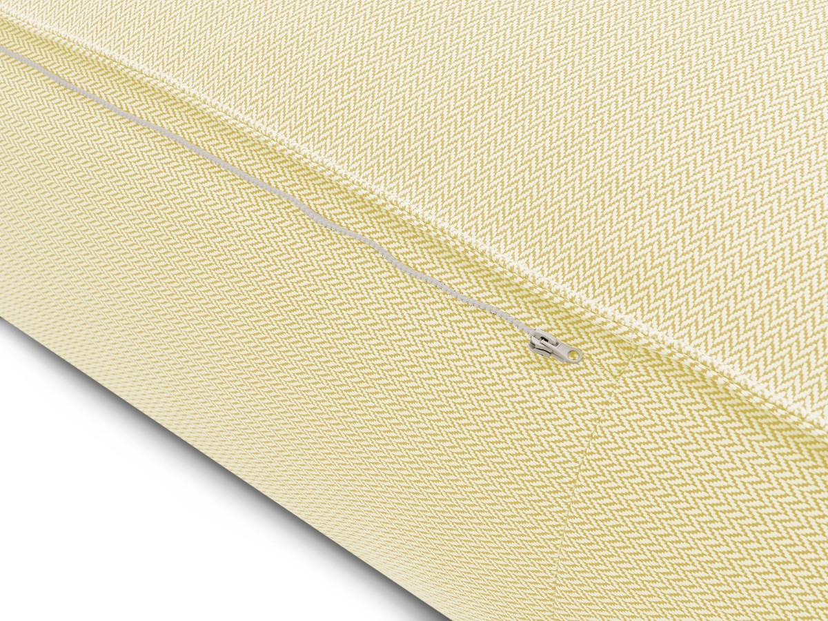 Canapé d'angle fixe EVEREST tissu chiné - Orange - Angle droit - 10 coussins