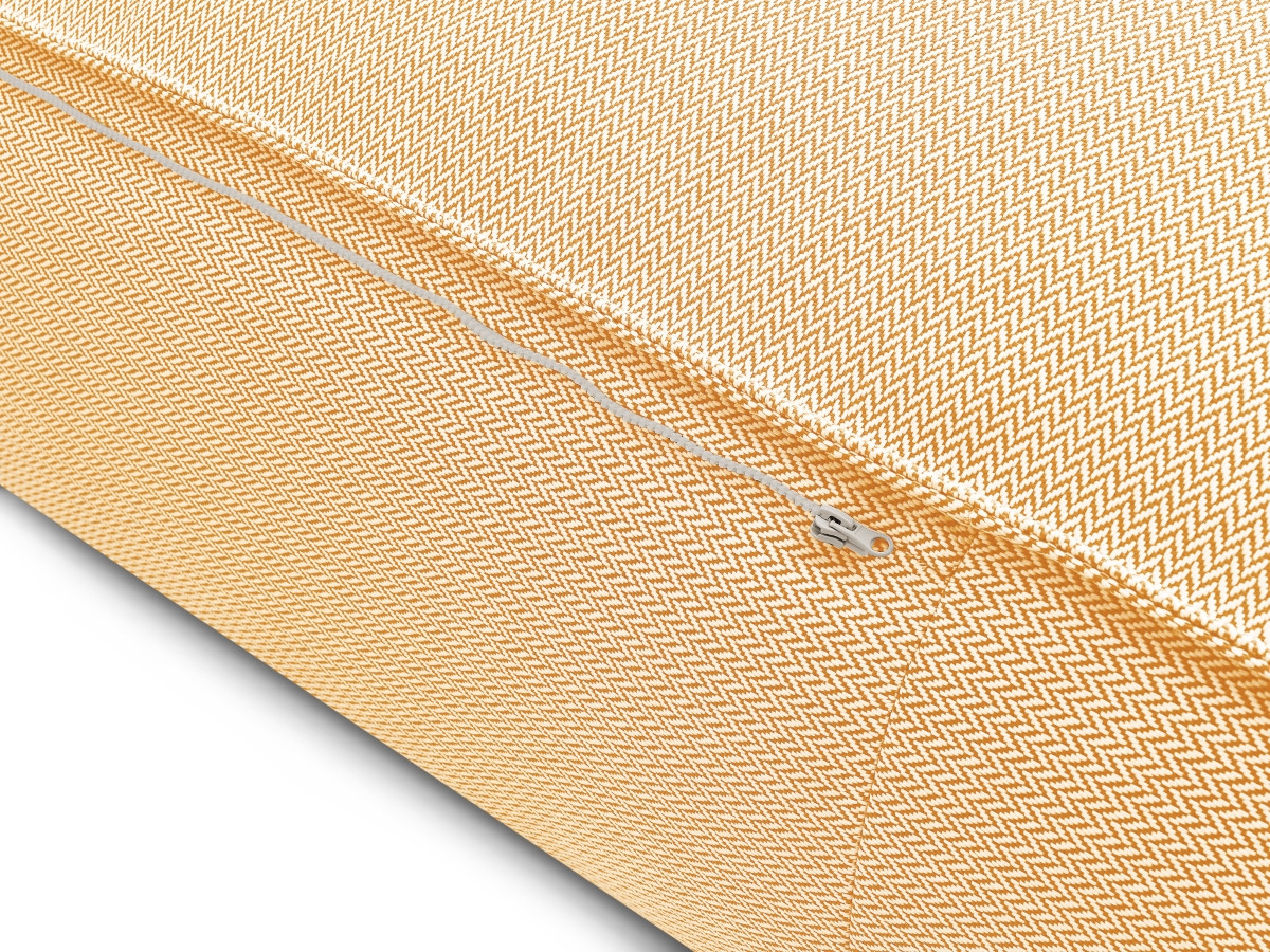 Canapé d'angle fixe EVEREST tissu chiné - Orange - Angle droit - 10 coussins