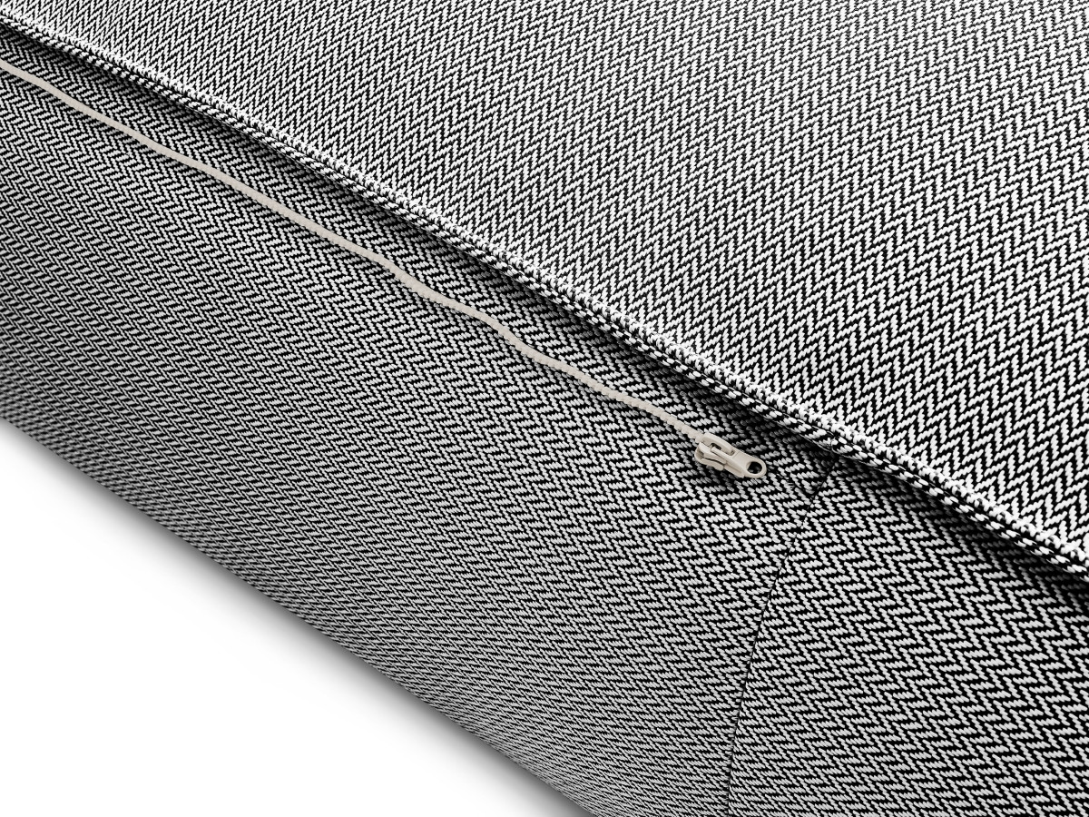 Canapé d'angle fixe EVEREST tissu chiné - Orange - Angle droit - 10 coussins