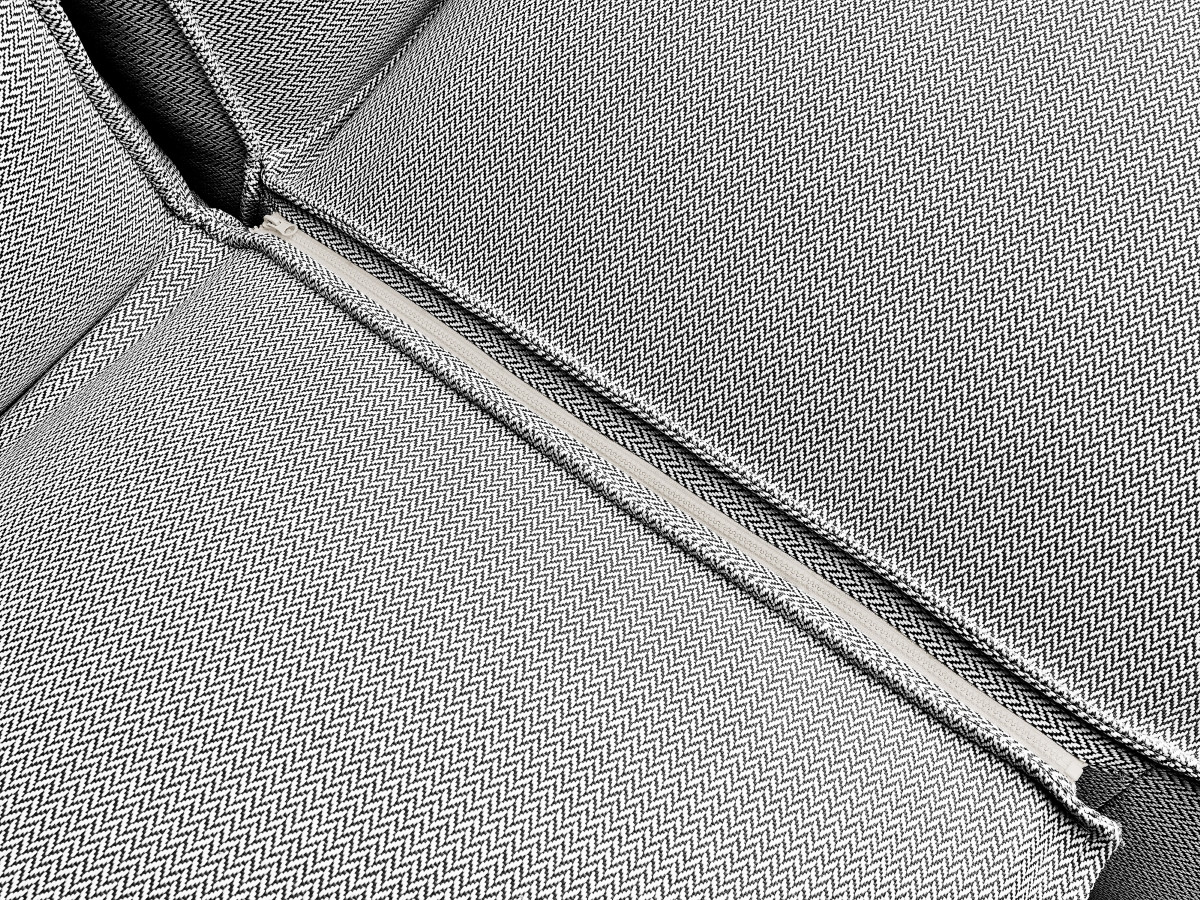 Canapé d'angle fixe EVEREST tissu chiné - Orange - Angle droit - 10 coussins