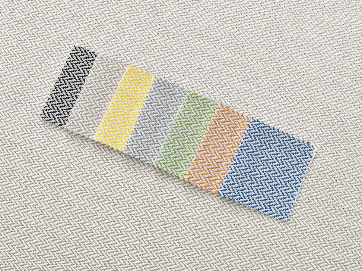 Canapé d'angle fixe EVEREST tissu chiné - Orange - Angle droit - 10 coussins