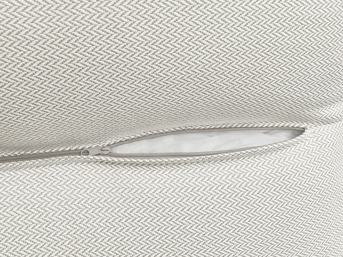 Canapé d'angle fixe EVEREST tissu chiné - Orange - Angle droit - 10 coussins