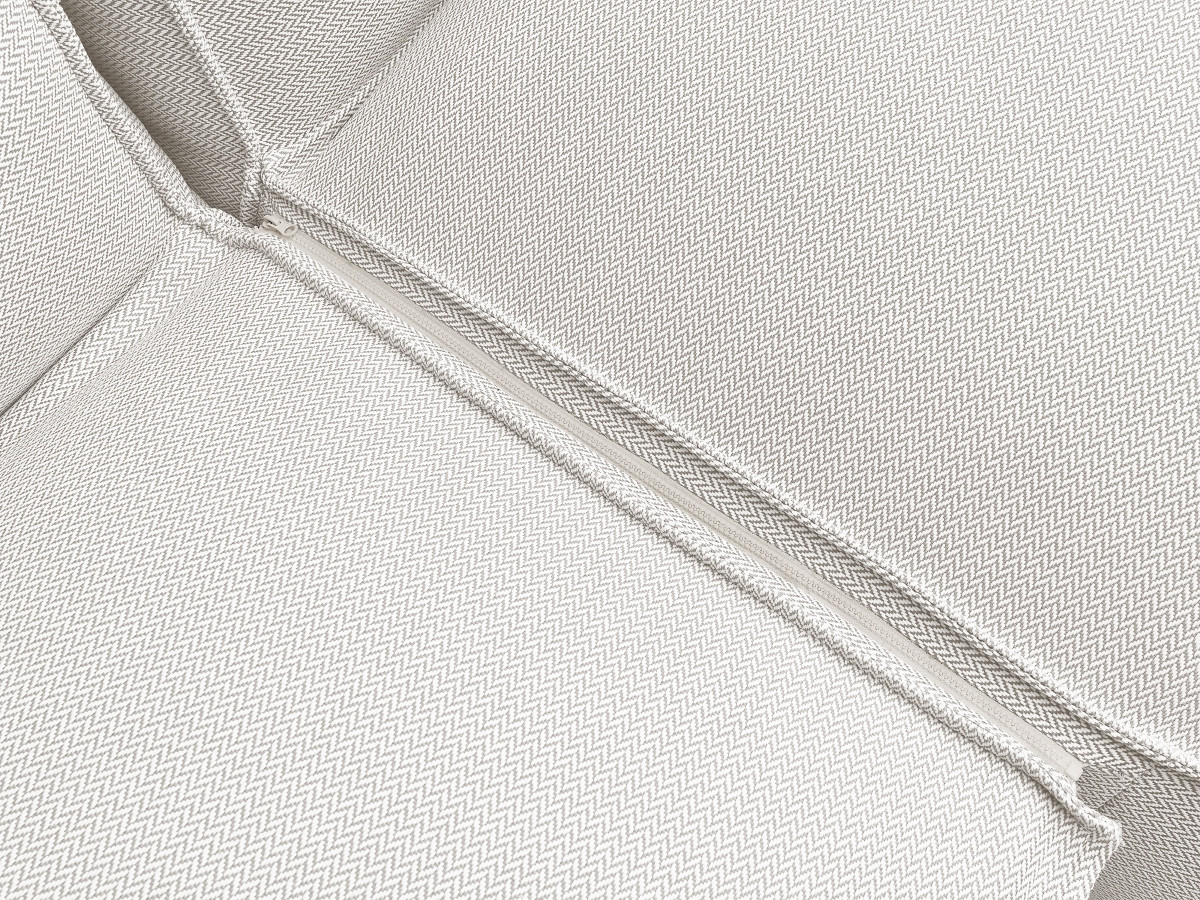 Canapé d'angle fixe EVEREST tissu chiné - Orange - Angle droit - 10 coussins