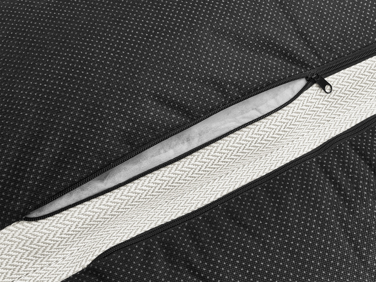 Canapé d'angle fixe EVEREST tissu chiné - Orange - Angle droit - 10 coussins