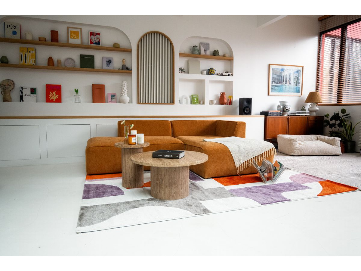 Table basse D.40 cm BOECIA travertin naturel