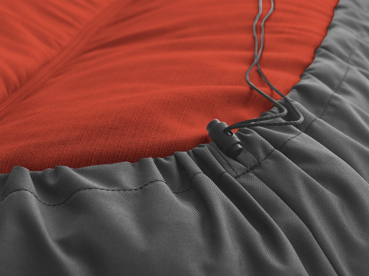 Canapé d'angle fixe EVEREST tissu chiné - Orange - Angle droit - 10 coussins