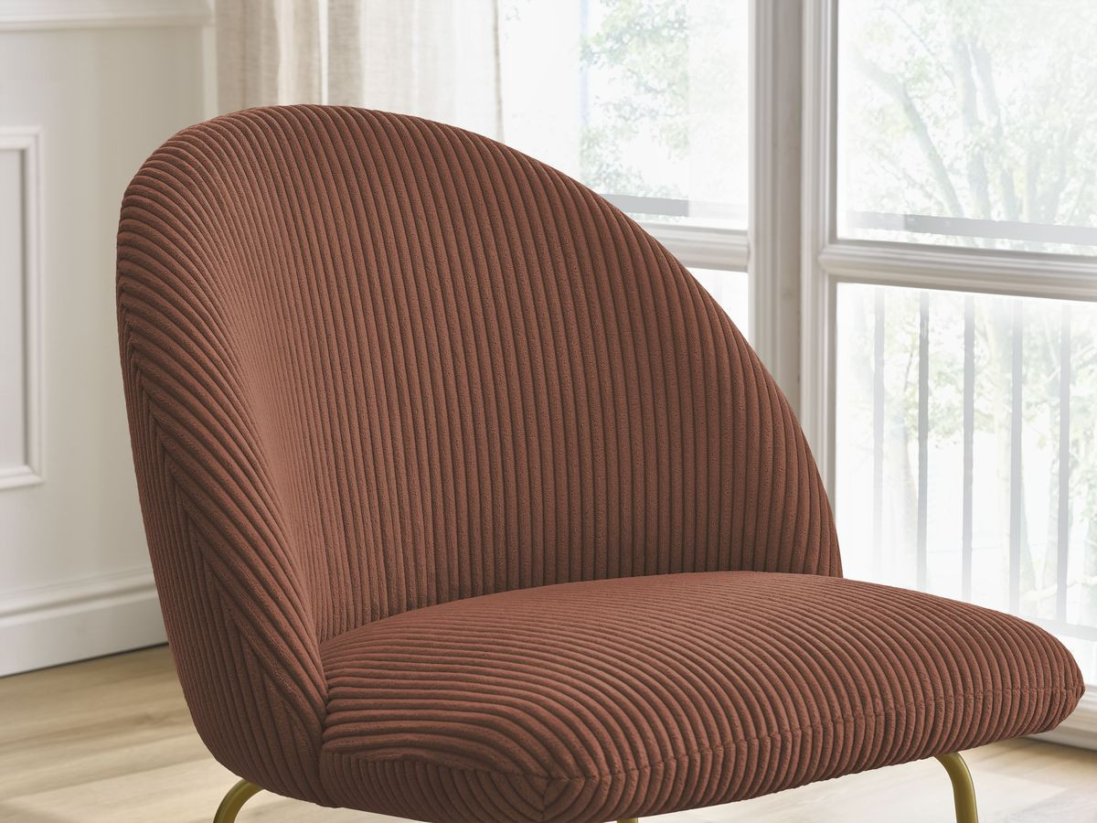 Canapé d'angle fixe EVEREST tissu chiné - Orange - Angle droit - 10 coussins
