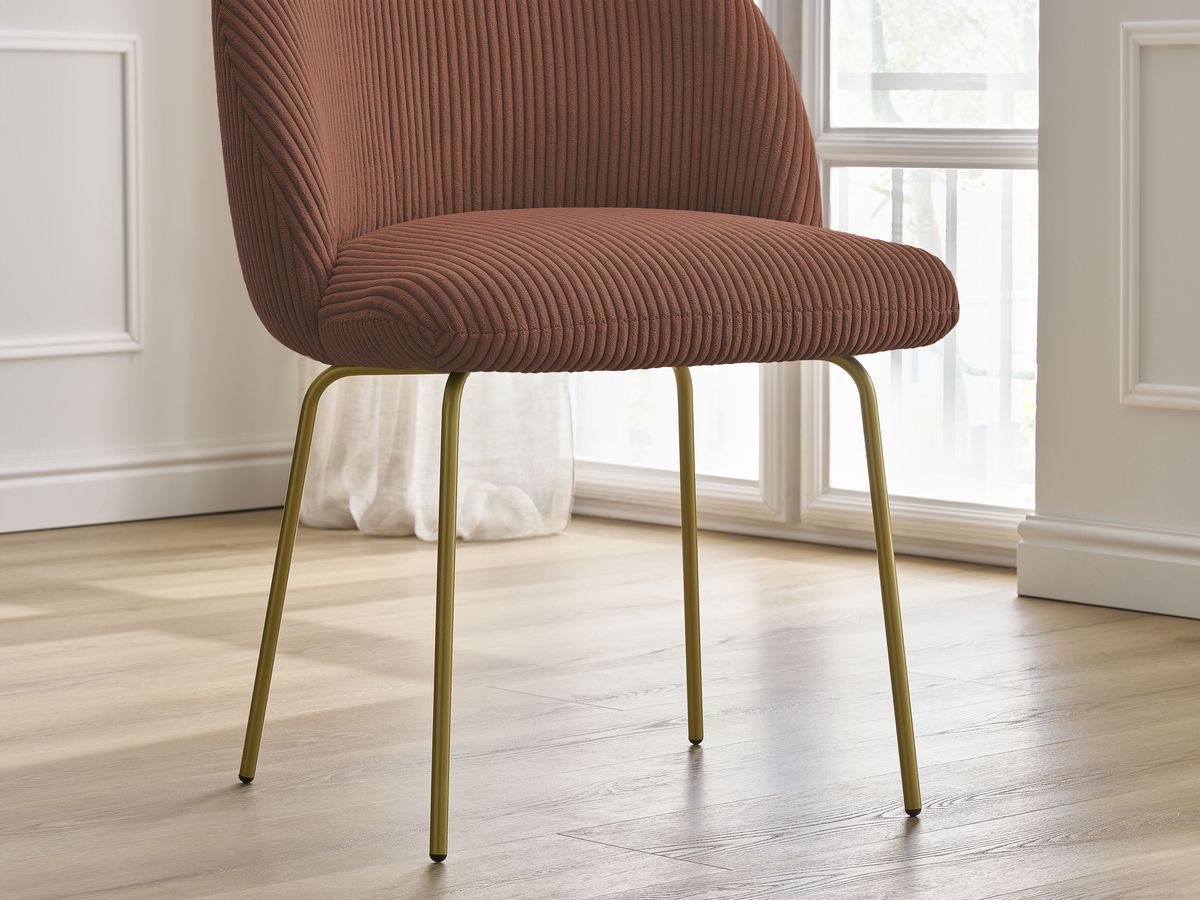 Canapé d'angle fixe EVEREST tissu chiné - Orange - Angle droit - 10 coussins