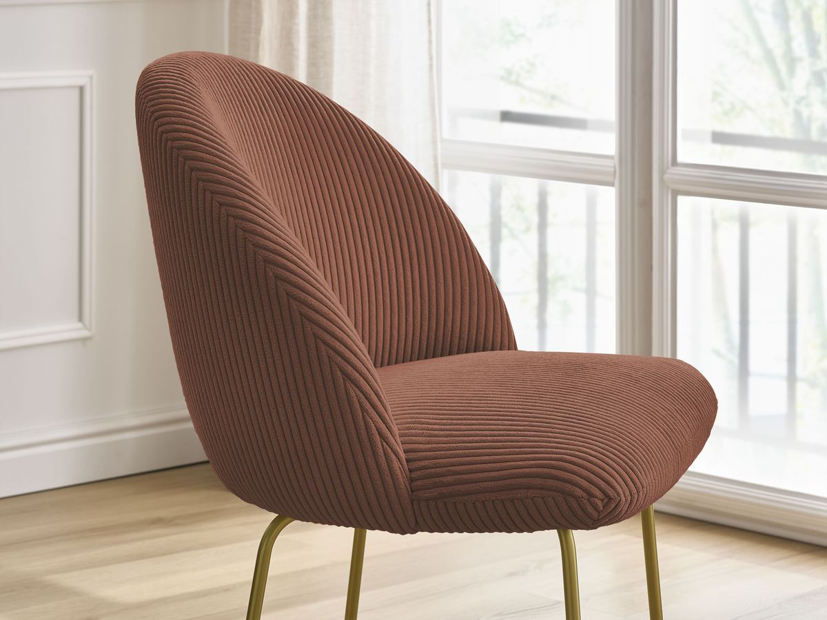 Canapé d'angle fixe EVEREST tissu chiné - Orange - Angle droit - 10 coussins