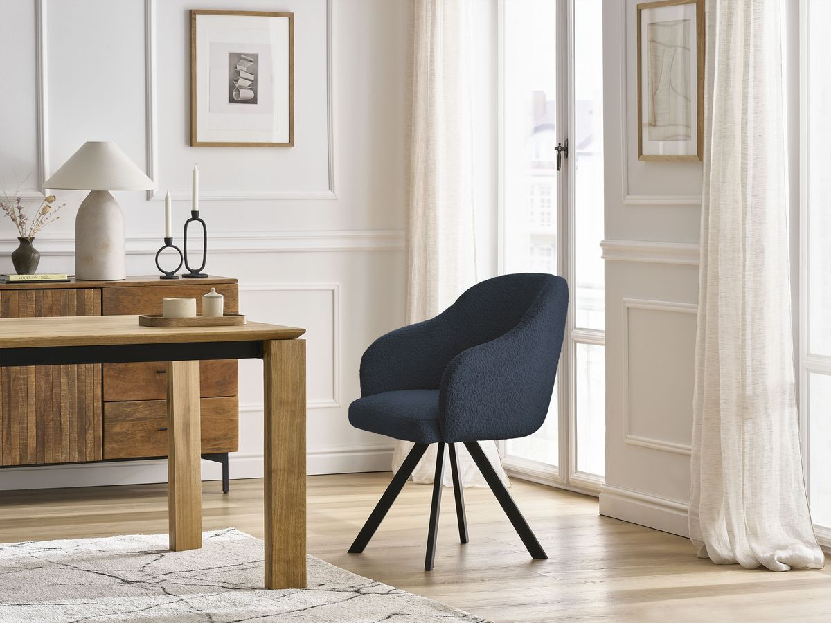 Chaise SOPHIE bouclette et pieds étoile bleu foncé — vue 5