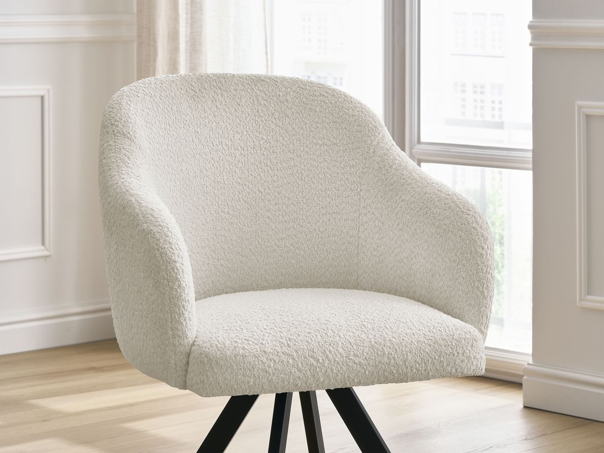 Chaise SOPHIE tissu bouclette et pieds étoile