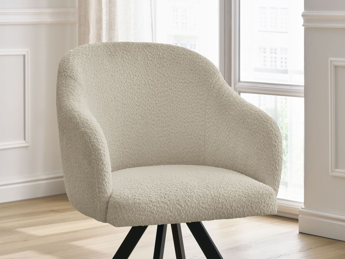 Chaise SOPHIE tissu bouclette et pieds étoile