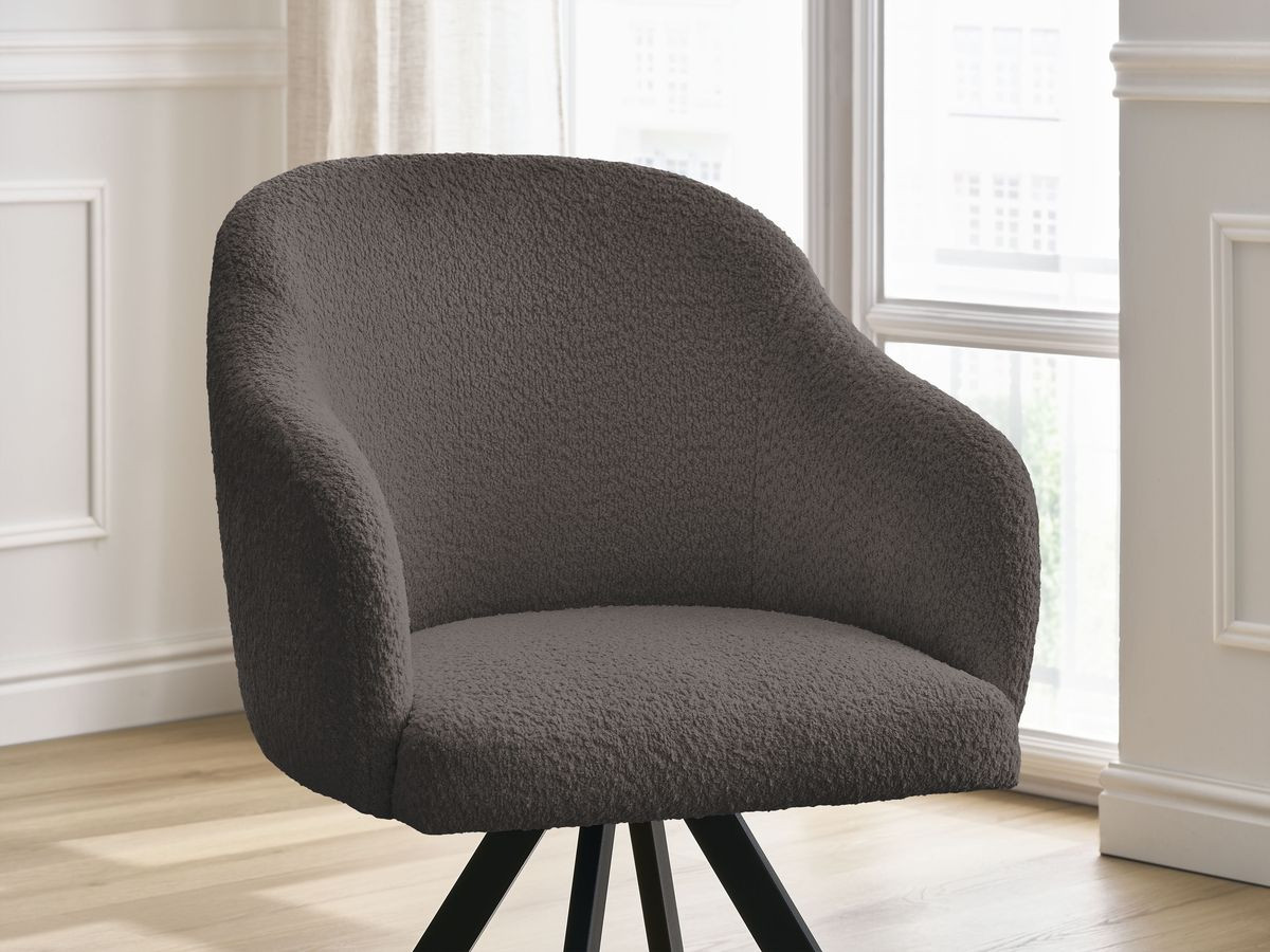 Chaise SOPHIE tissu bouclette et pieds étoile