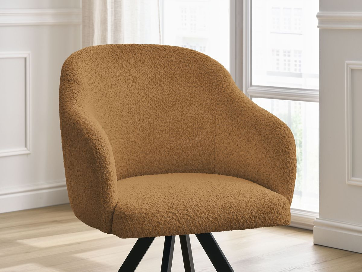 Chaise SOPHIE tissu bouclette et pieds étoile