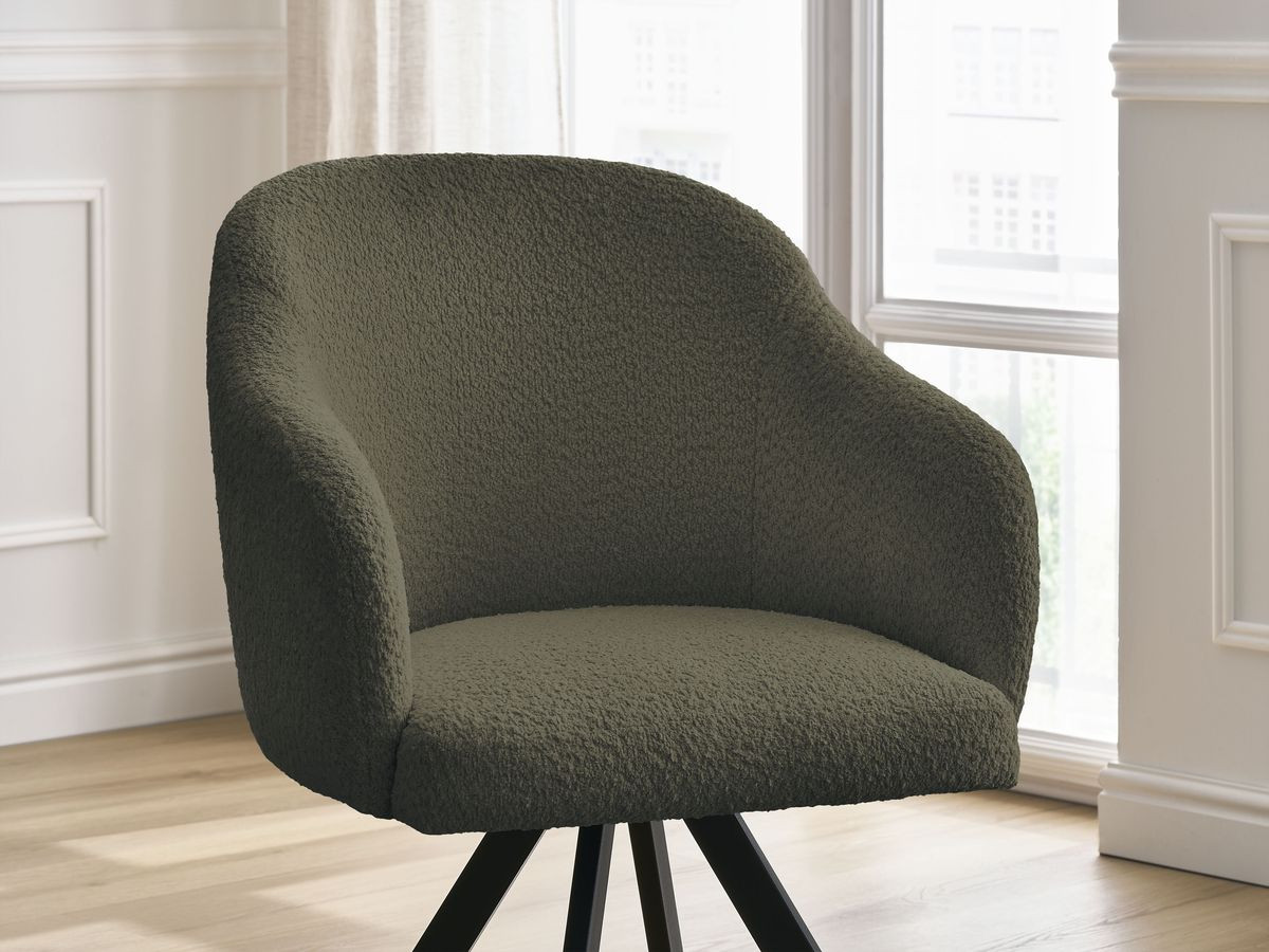 Chaise SOPHIE tissu bouclette et pieds étoile