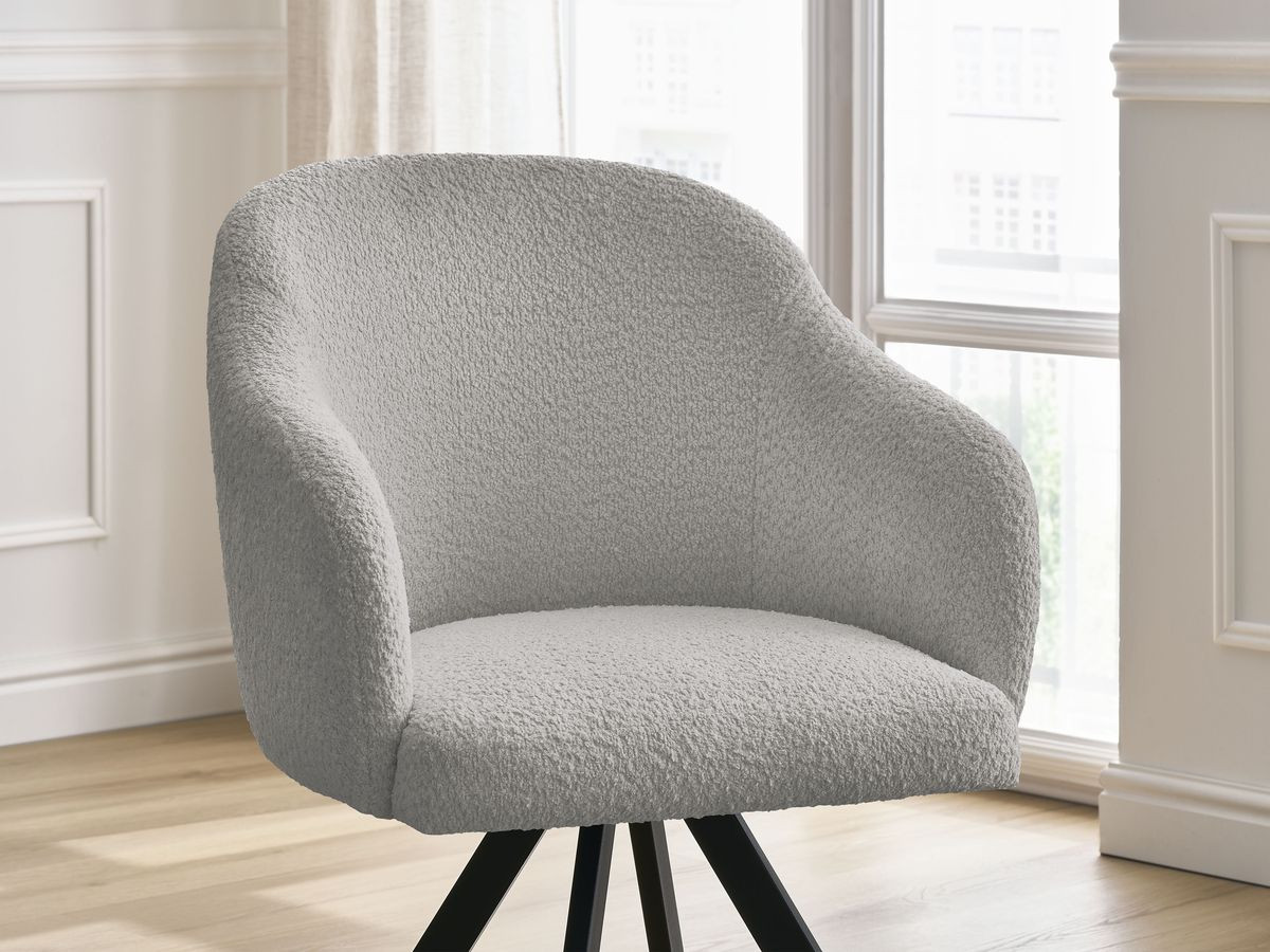 Chaise SOPHIE tissu bouclette et pieds étoile