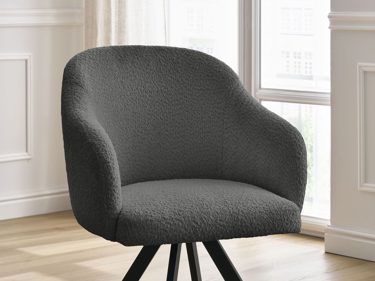Chaise SOPHIE tissu bouclette et pieds étoile