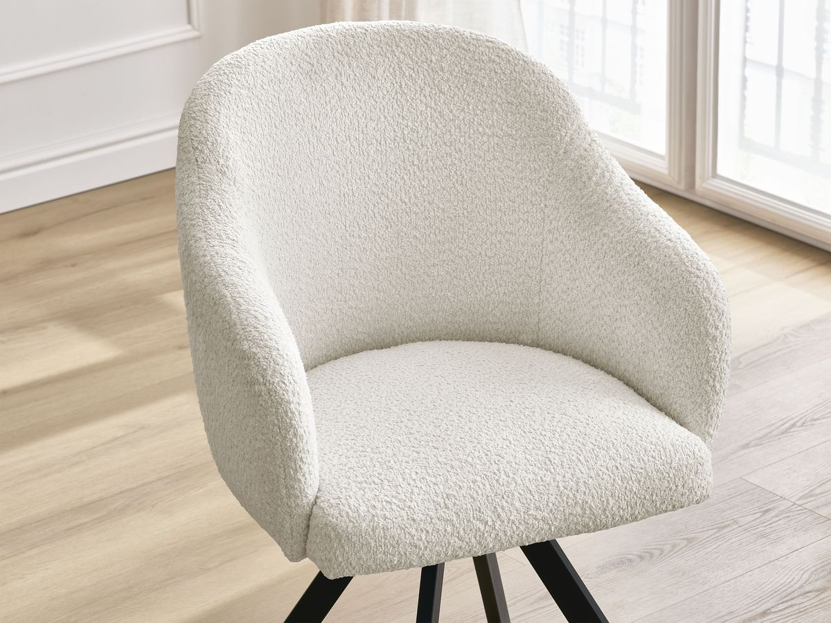 Chaise SOPHIE tissu bouclette et pieds étoile