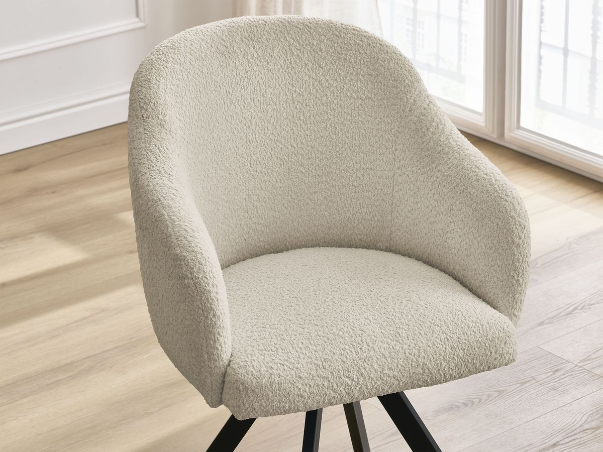 Chaise SOPHIE tissu bouclette et pieds étoile