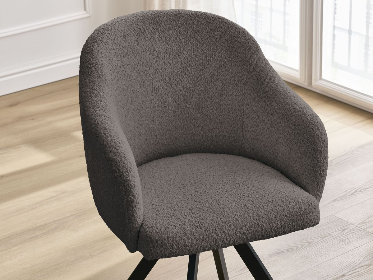 Chaise SOPHIE tissu bouclette et pieds étoile