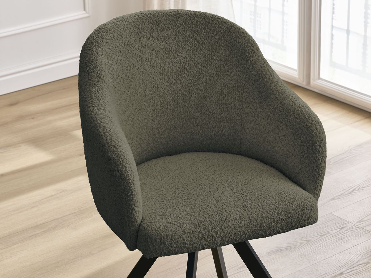 Chaise SOPHIE tissu bouclette et pieds étoile