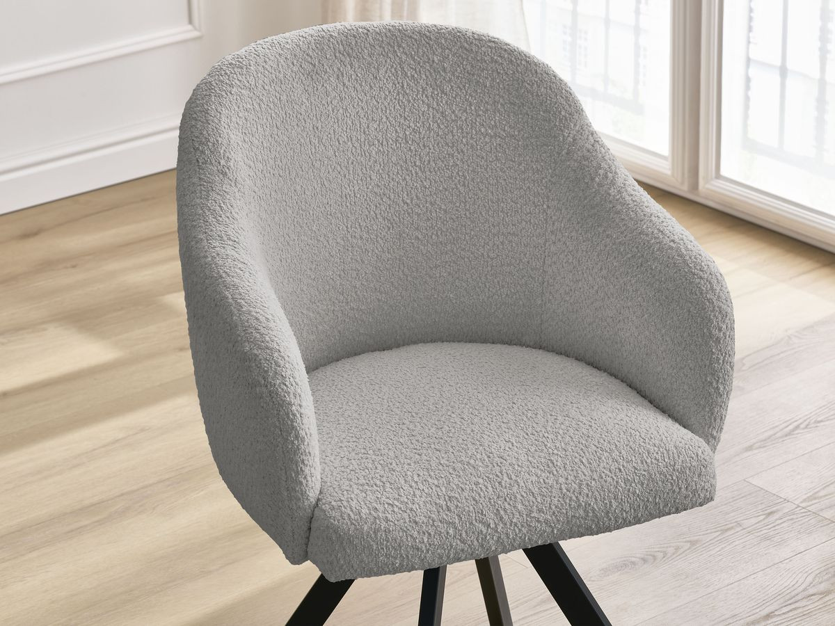 Chaise SOPHIE tissu bouclette et pieds étoile