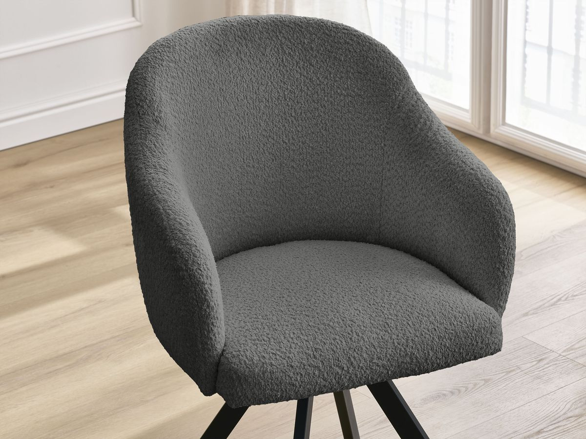 Chaise SOPHIE tissu bouclette et pieds étoile