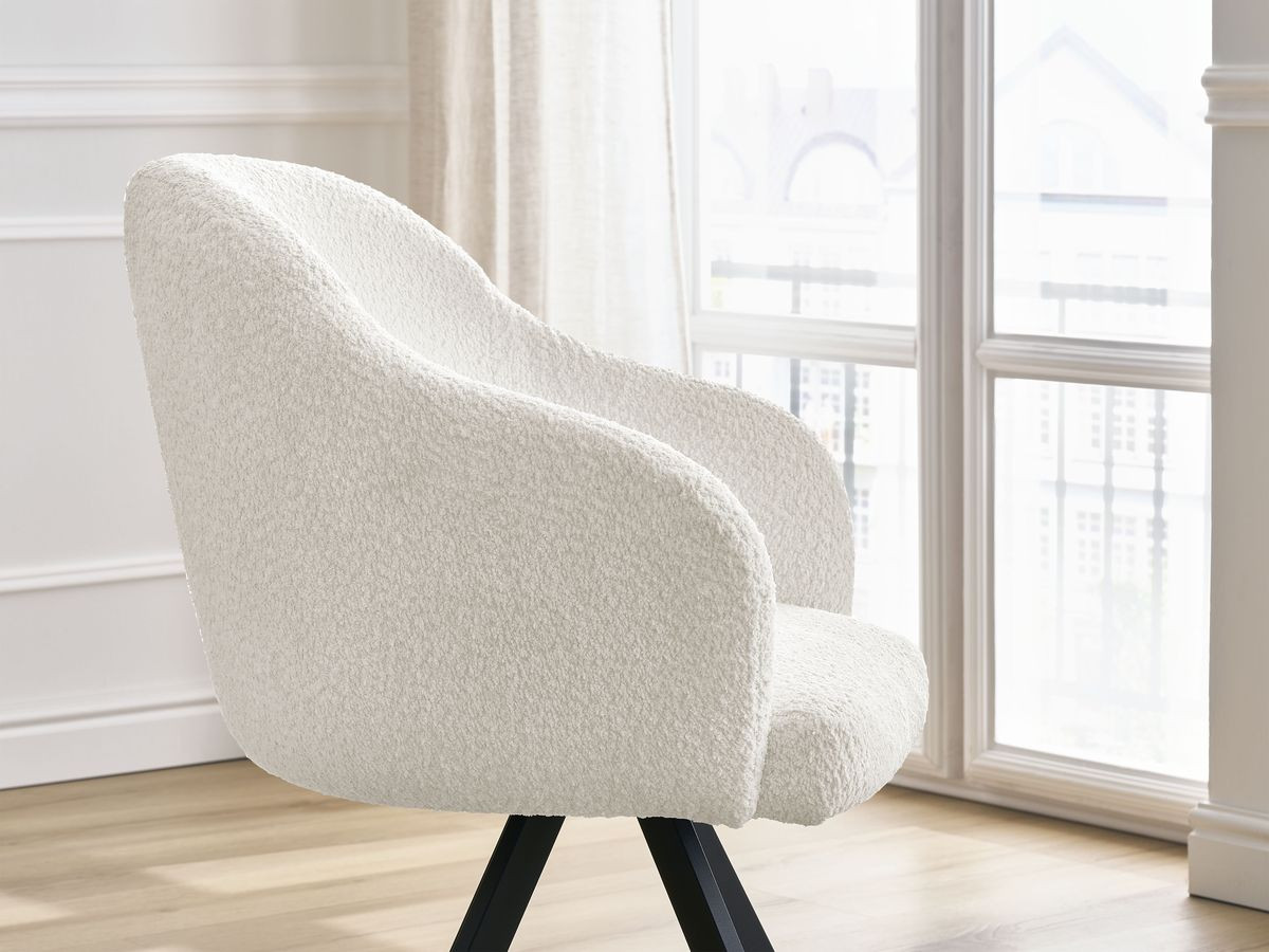 Chaise SOPHIE tissu bouclette et pieds étoile