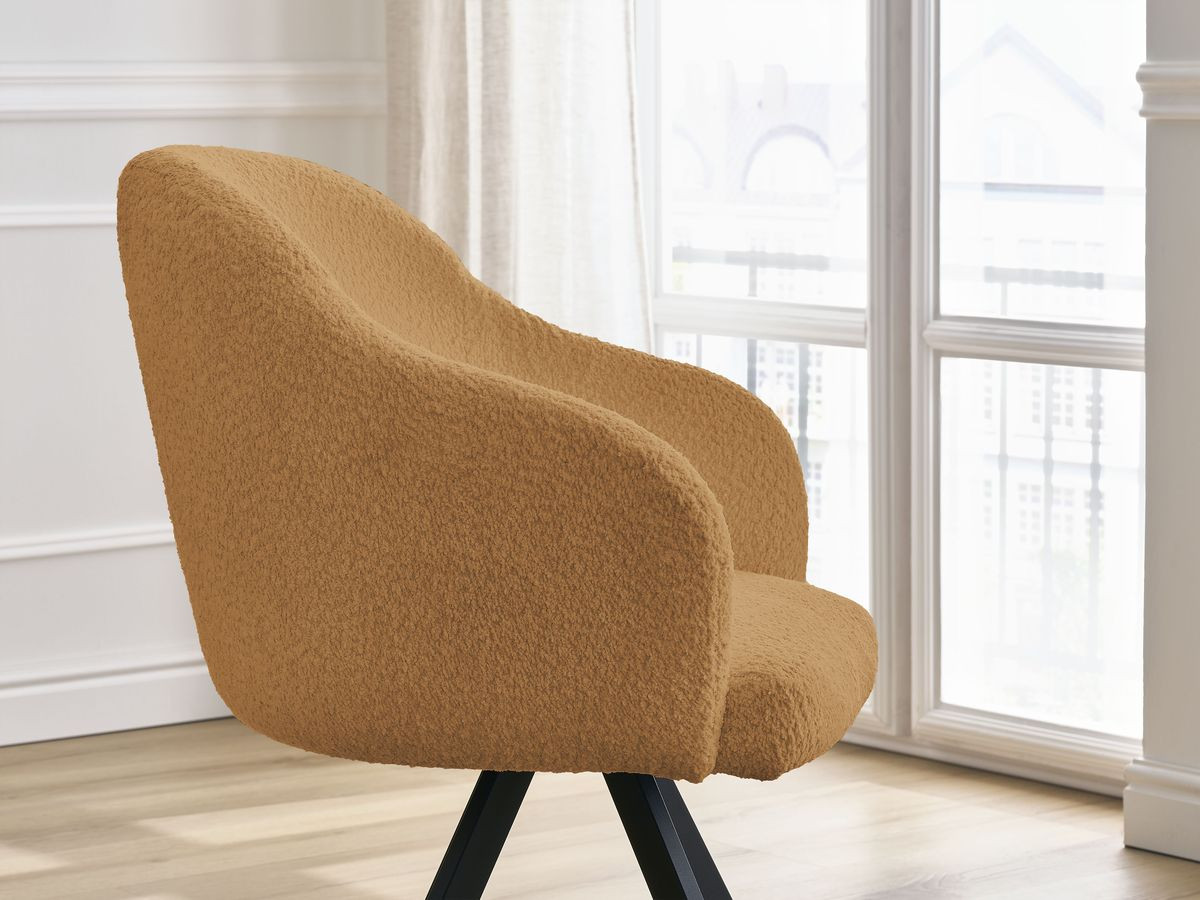 Chaise SOPHIE tissu bouclette et pieds étoile