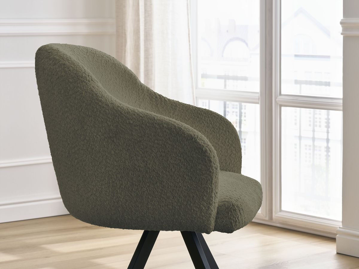 Chaise SOPHIE tissu bouclette et pieds étoile