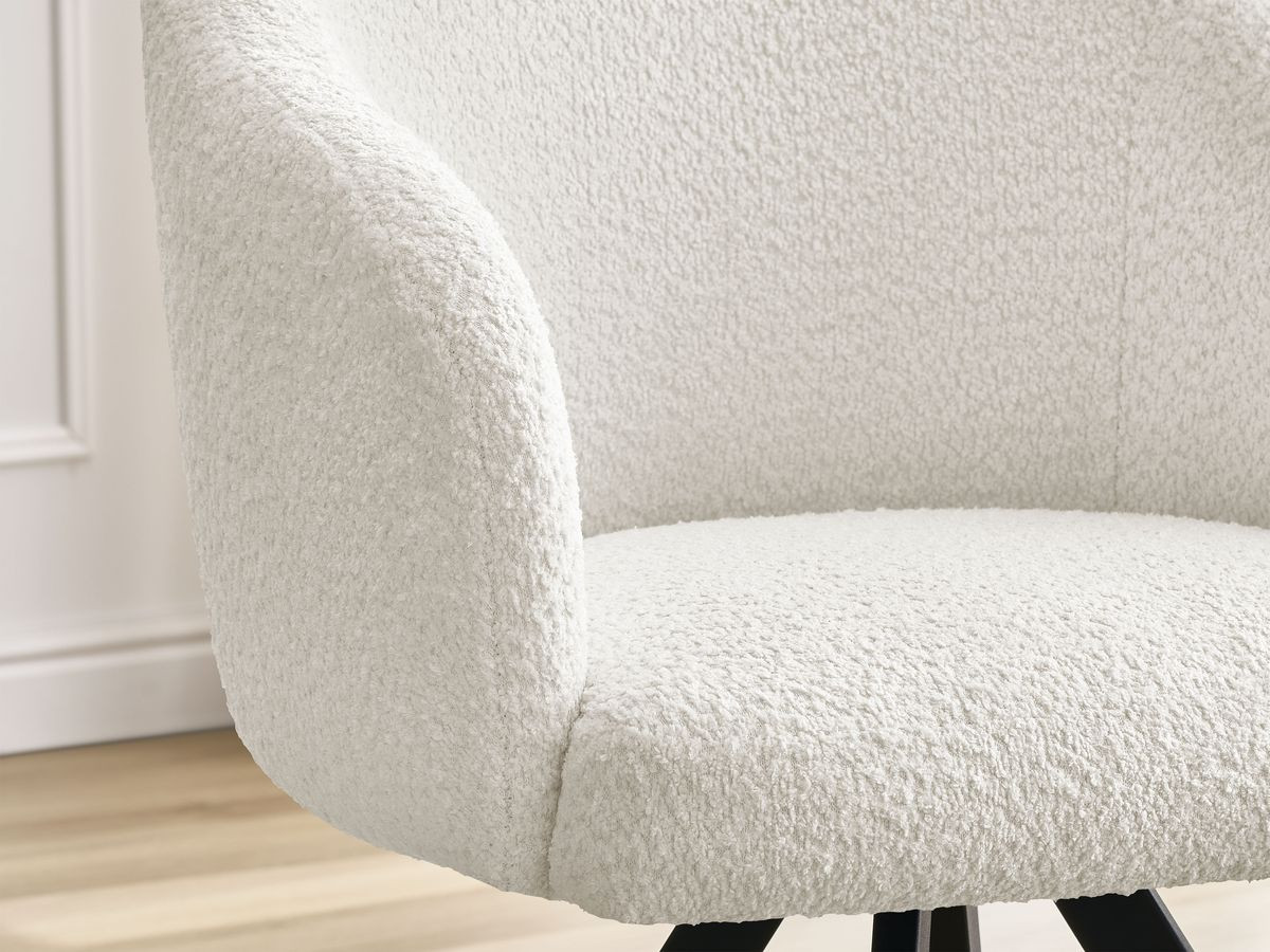 Chaise SOPHIE tissu bouclette et pieds étoile