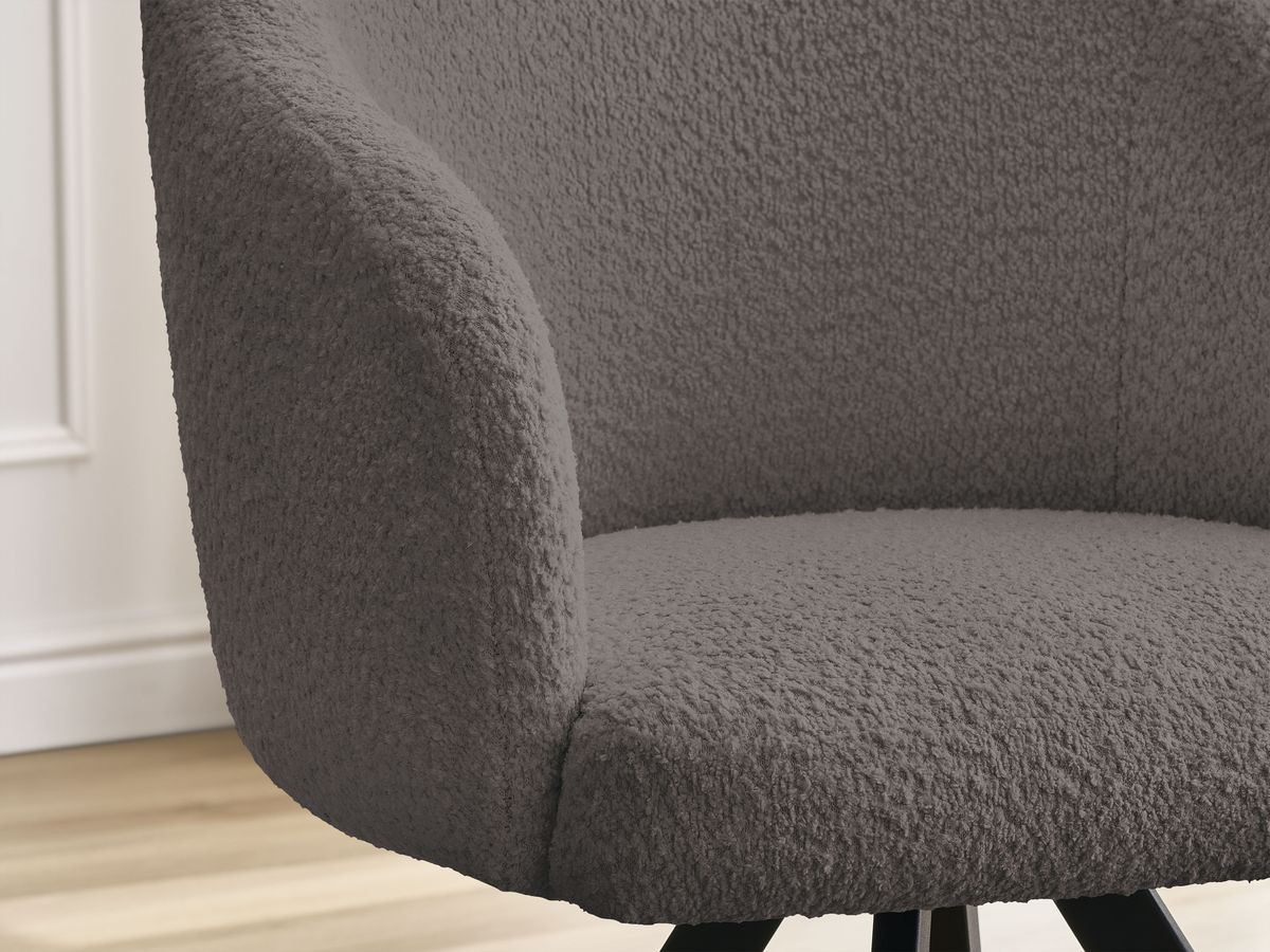Chaise SOPHIE tissu bouclette et pieds étoile
