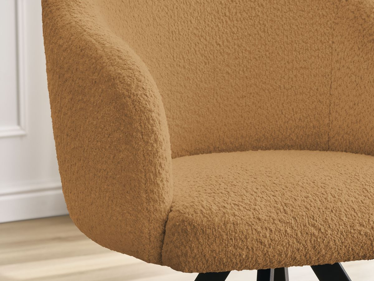 Chaise SOPHIE tissu bouclette et pieds étoile