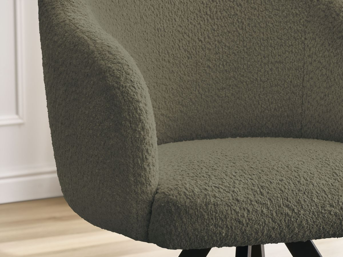 Chaise SOPHIE tissu bouclette et pieds étoile