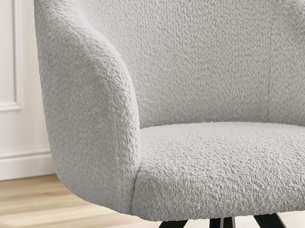 Chaise SOPHIE tissu bouclette et pieds étoile