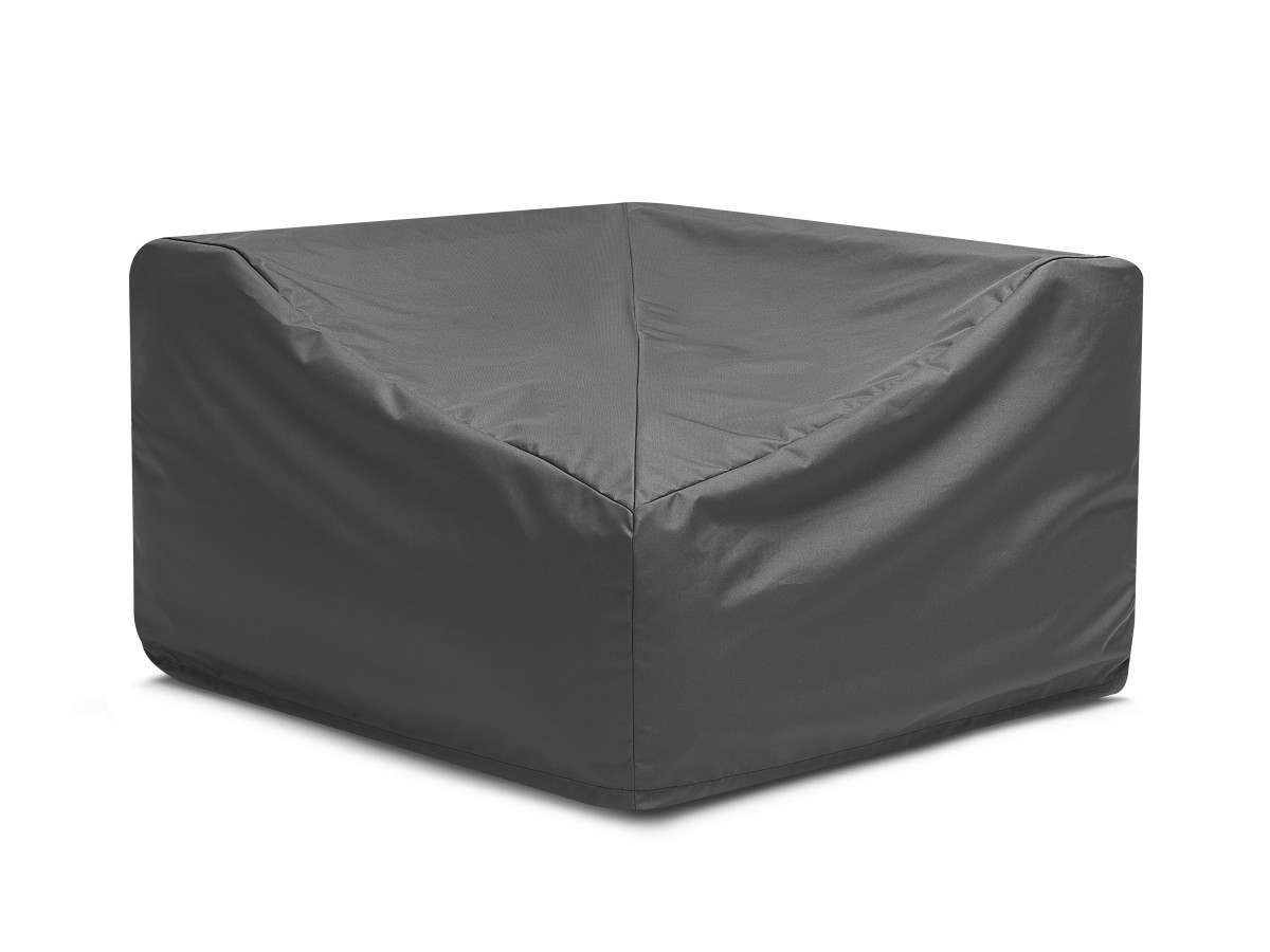 Canapé d'angle fixe EVEREST tissu chiné - Orange - Angle droit - 10 coussins