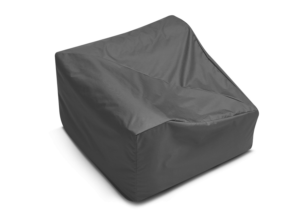Canapé d'angle fixe EVEREST tissu chiné - Orange - Angle droit - 10 coussins