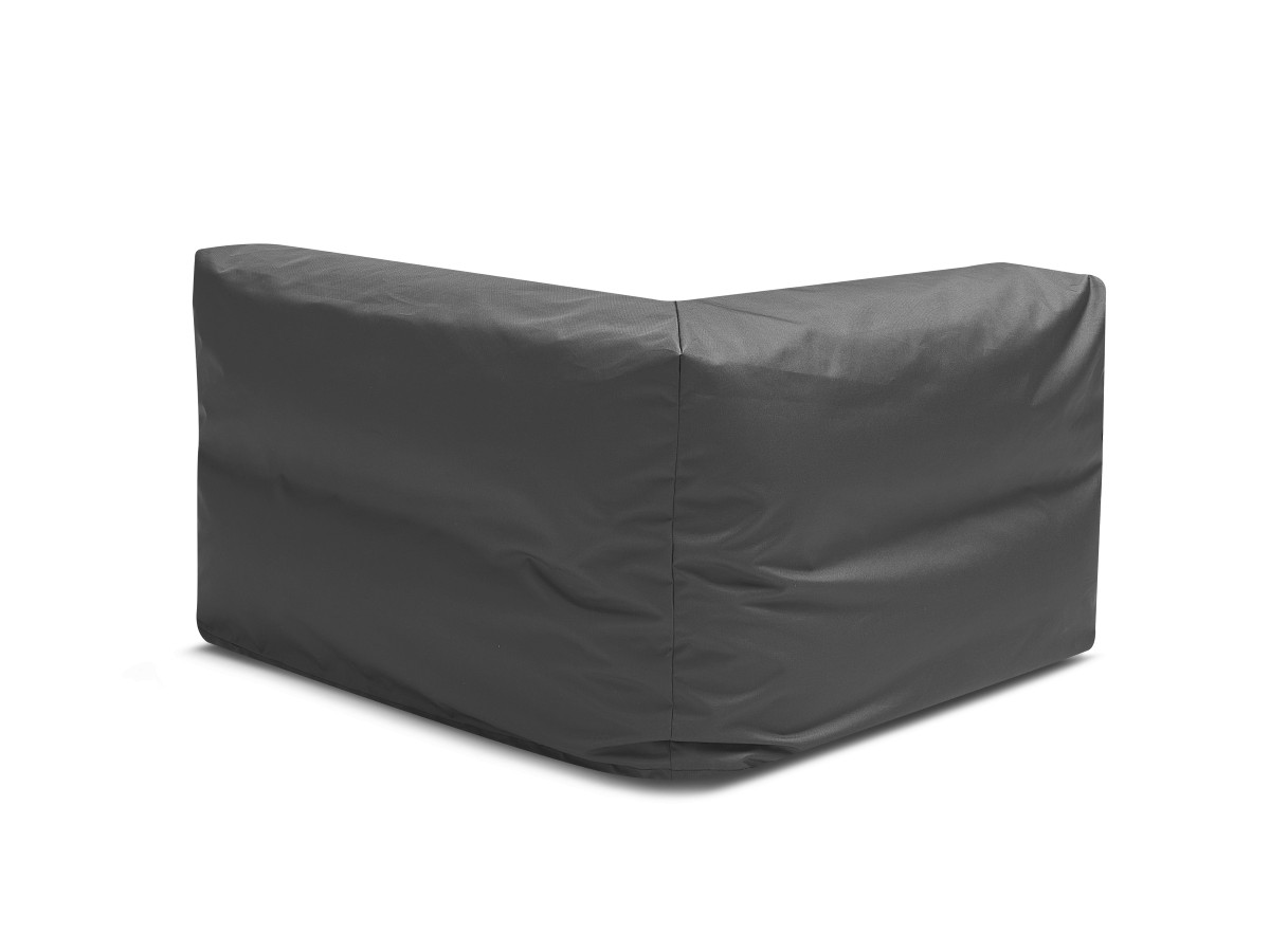 Canapé d'angle fixe EVEREST tissu chiné - Orange - Angle droit - 10 coussins