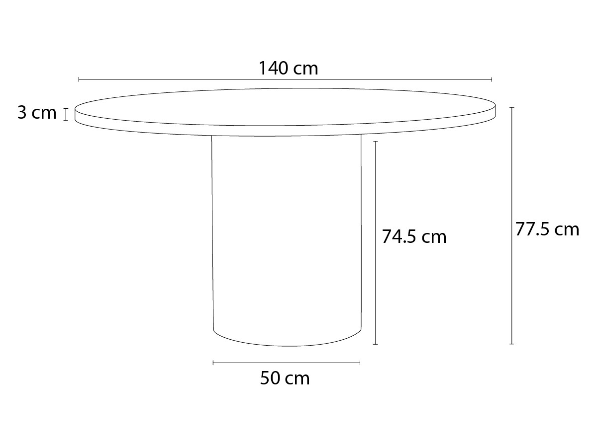 Ronde eettafel D.140 cm BOECIA naturel travertijn