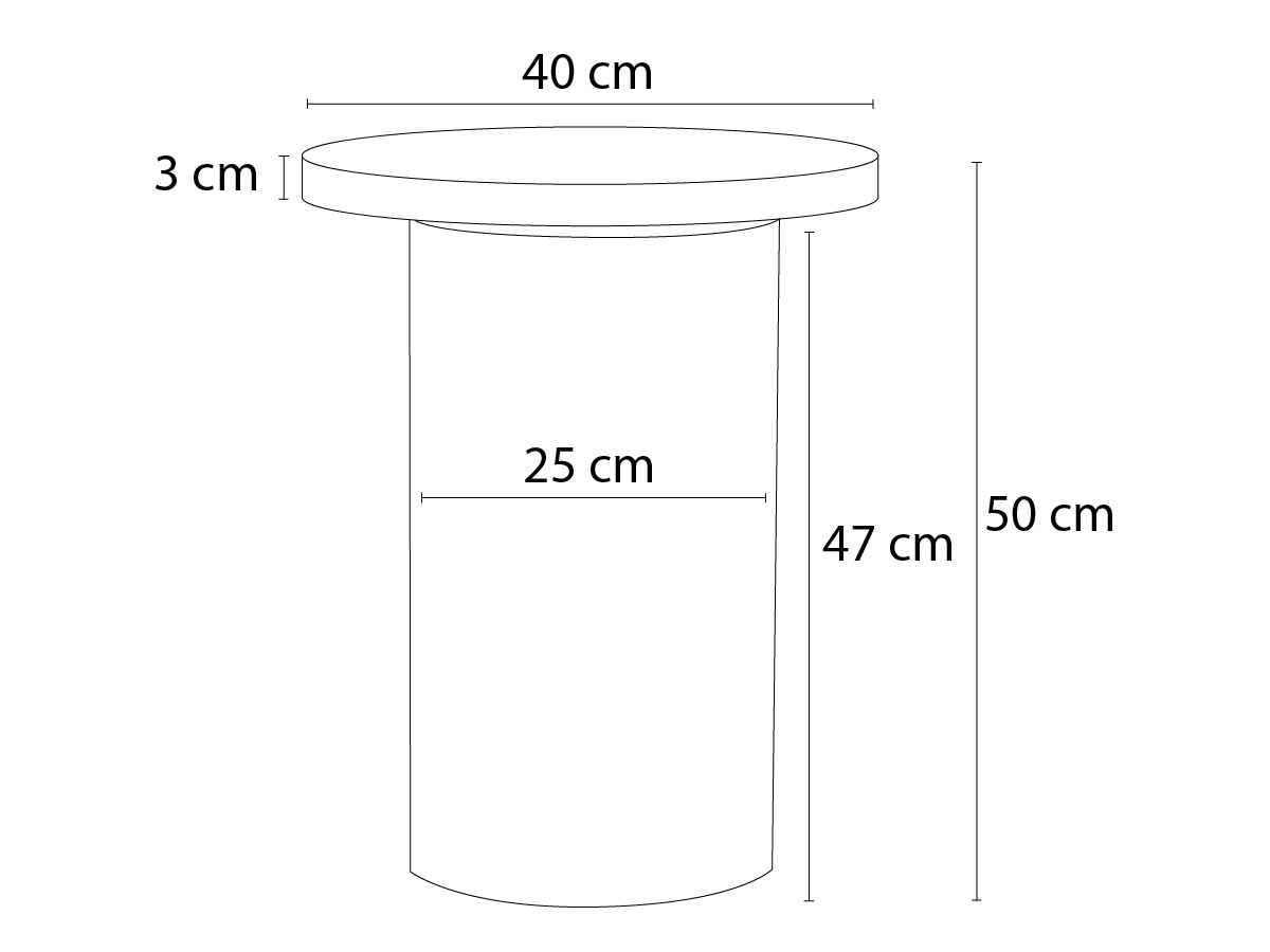 Table basse D.40 cm BOECIA travertin naturel