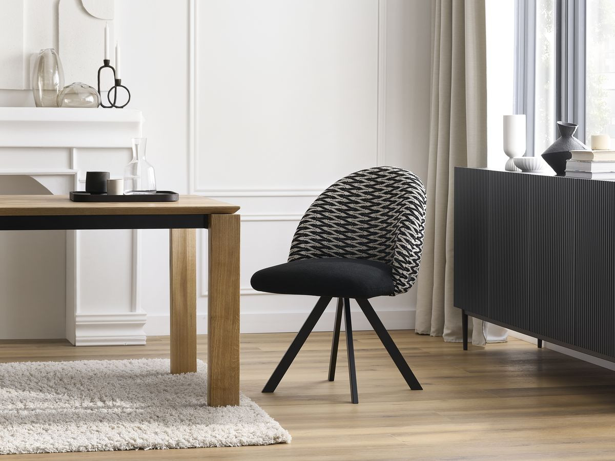 Set van 2 LALIE chenille stoffen stoelen met sterpoten