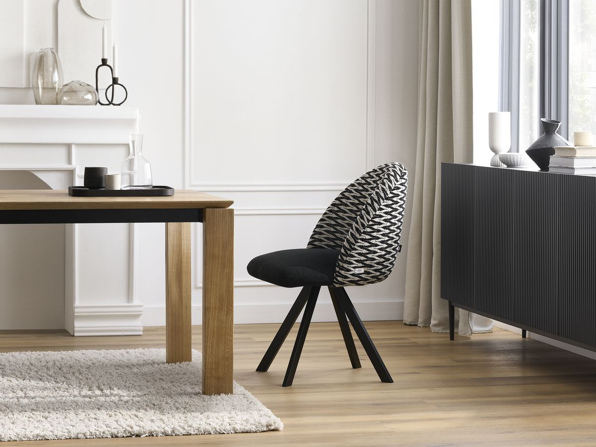 Set van 2 LALIE chenille stoffen stoelen met sterpoten