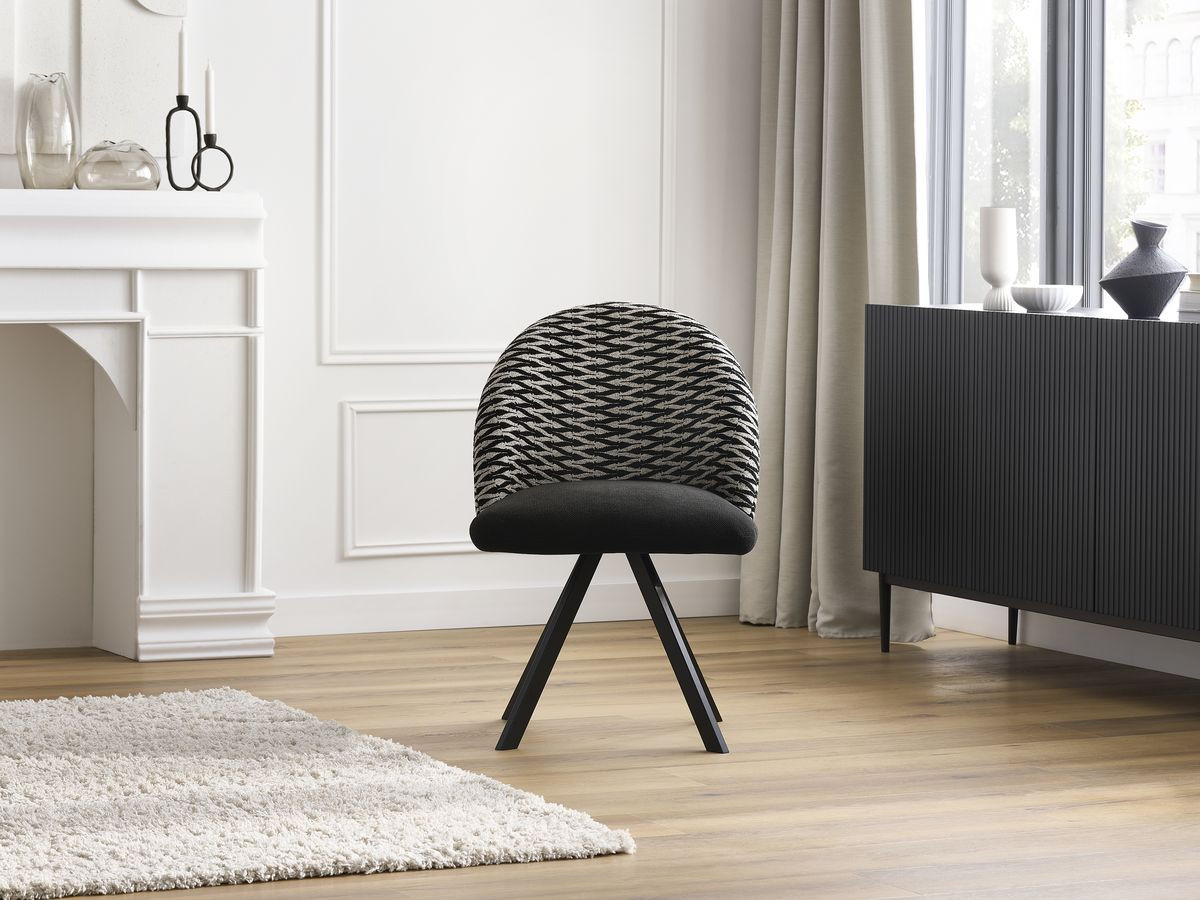 Set van 2 LALIE chenille stoffen stoelen met sterpoten
