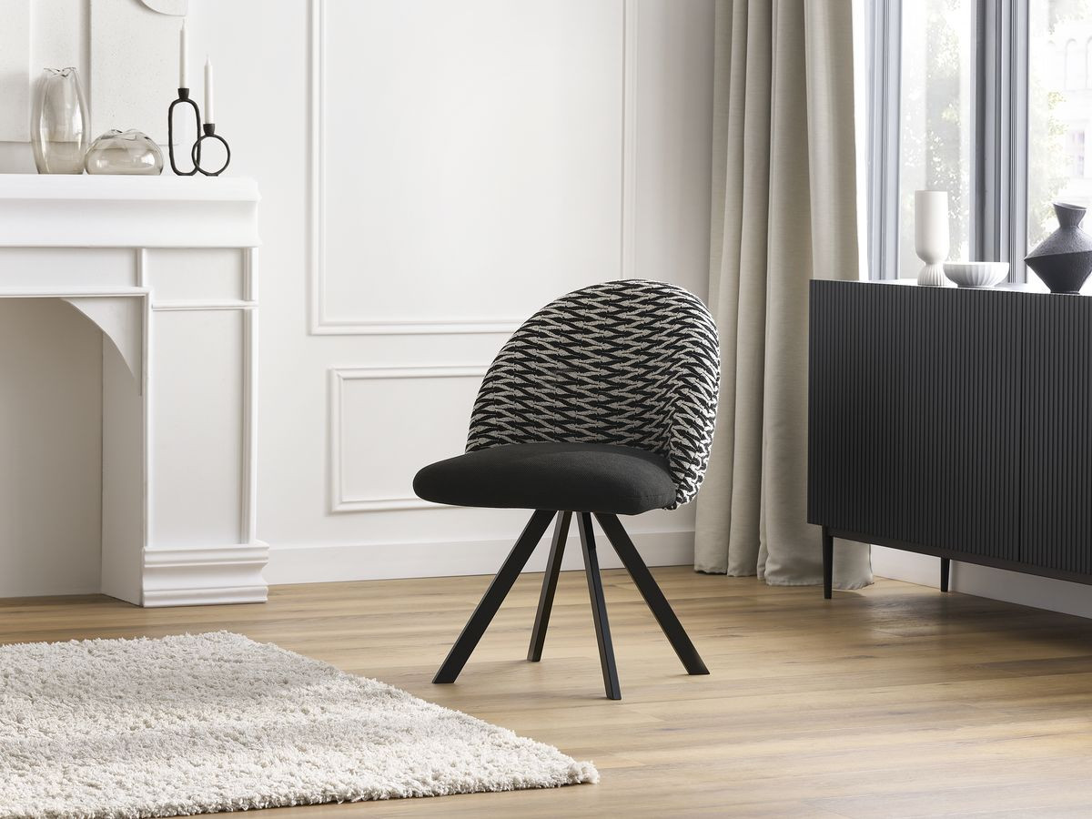Set van 2 LALIE chenille stoffen stoelen met sterpoten
